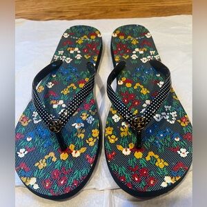 Tory Burch Floral Flip Flops, Size 11
